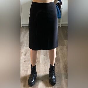 Black Pinstripe Pencil Skirt for Women